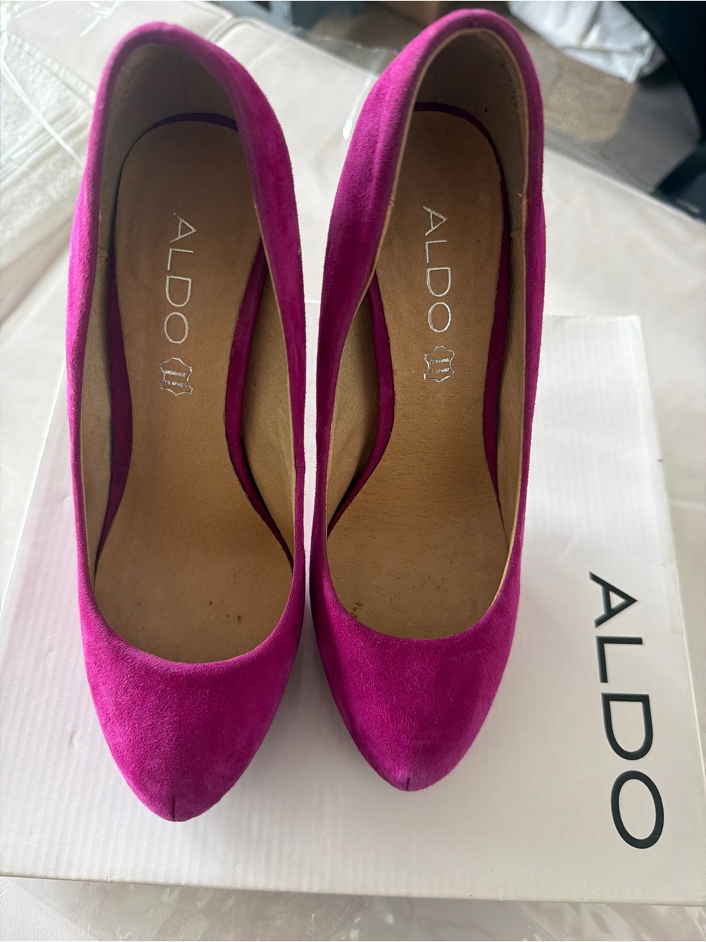 ALDO Magenta Suede Pointed-Toe Heels